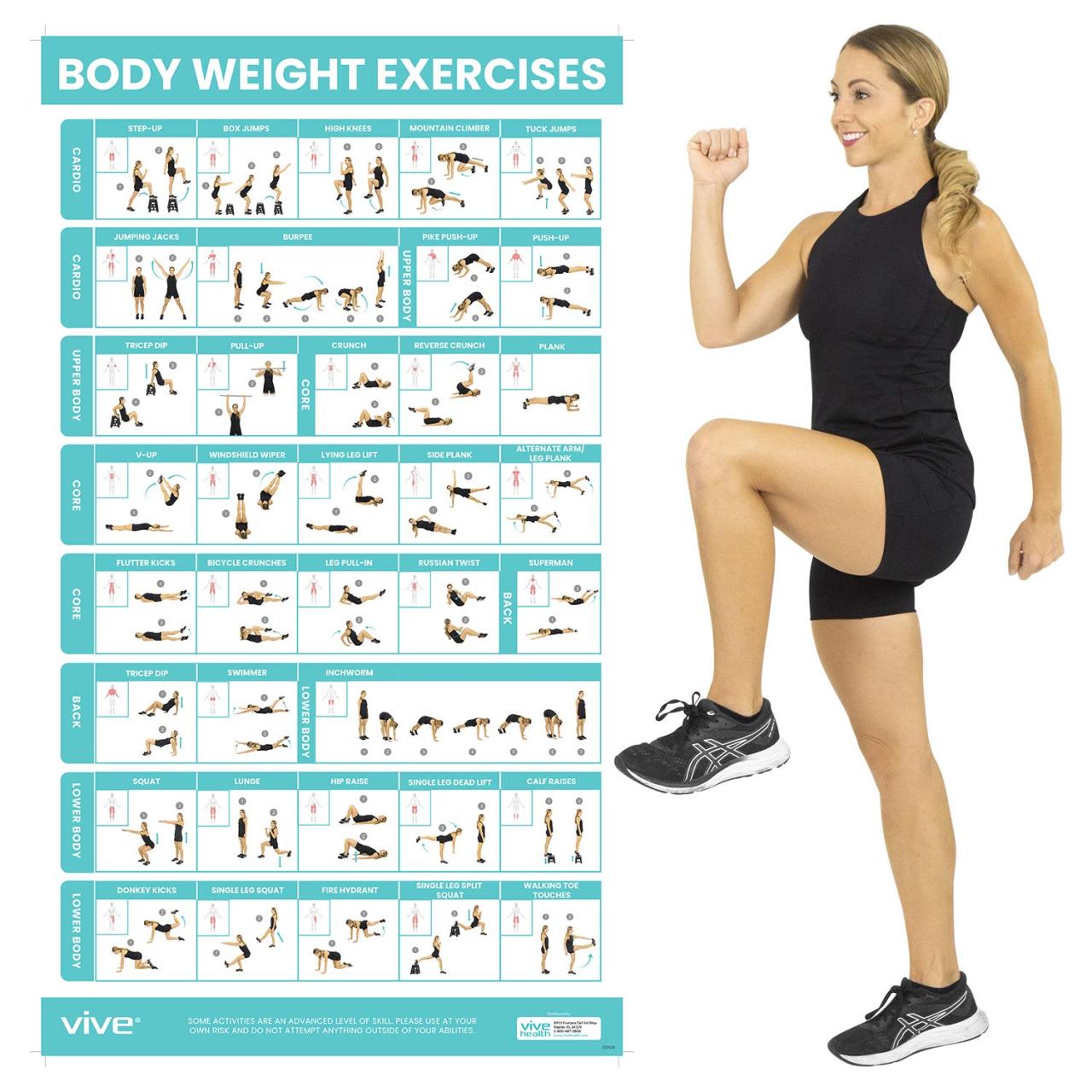 Bodyweight exercise chart training day ideas online shot go